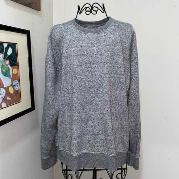 Old Navy Tops - Old Navy Grey Sweatshirt Size Medium Dropped Shoulder Crew Neck Soft Fleece